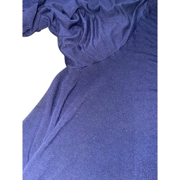 ZERDOCEAN Women's Plus 3X Navy Blouse Knit Blouse - Picture 6 of 11